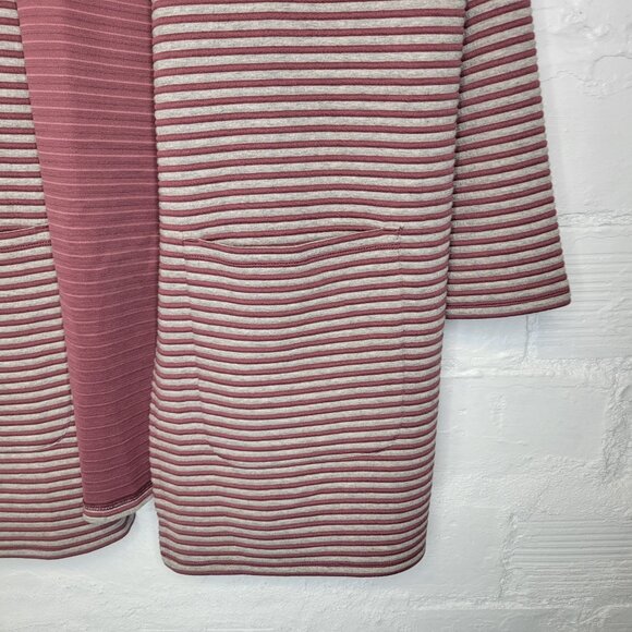 CJ Banks Women's 1X Cardigan Sweater Red Striped Open Front - Picture 3 of 6